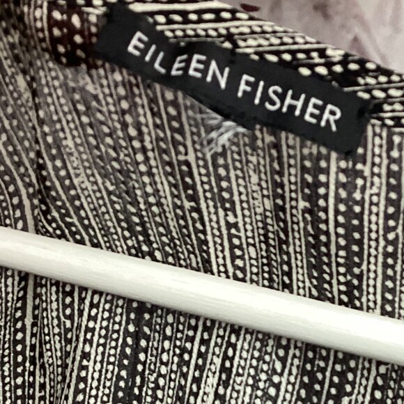 Eileen Fisher Silk Top Marbled Black Sheer w/ Silk black Tank XL - Picture 6 of 11